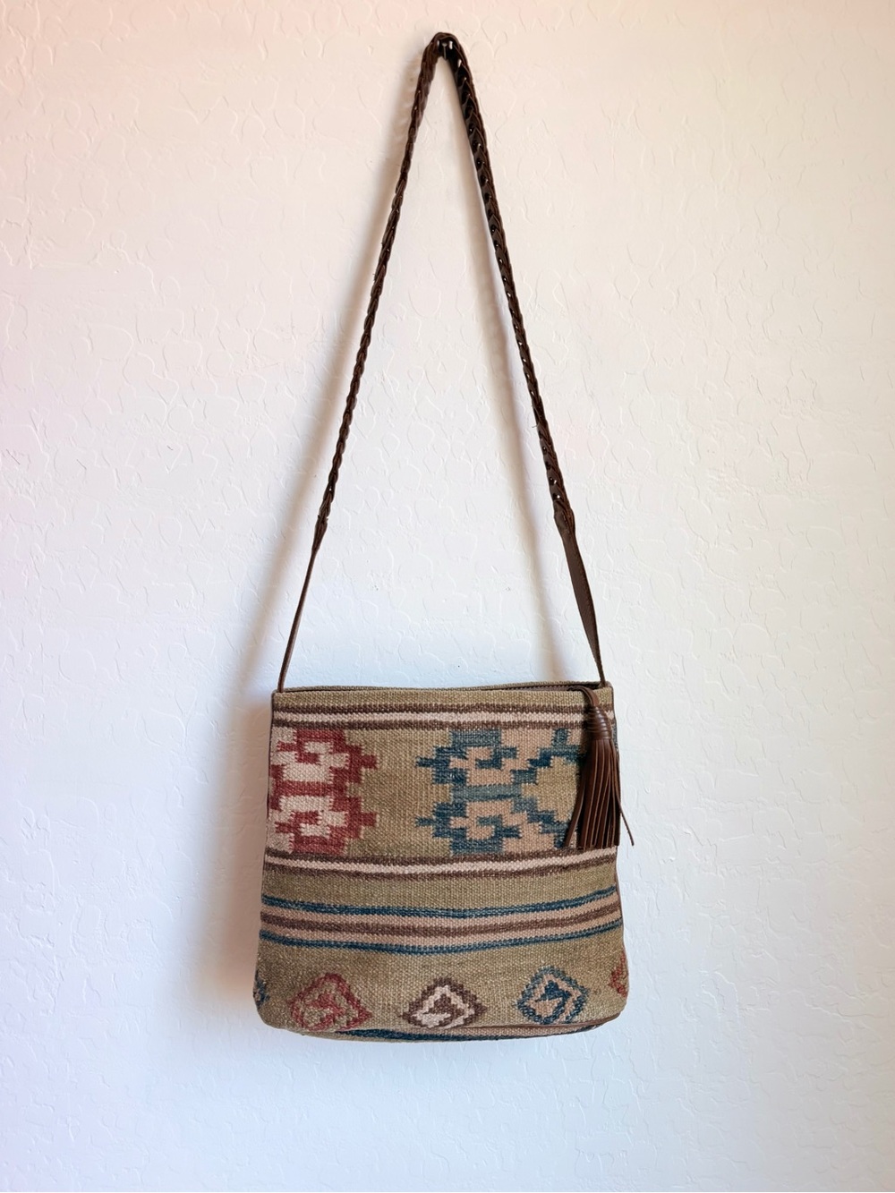 Boho Kilim Wool & Cotton Crossbody Bag